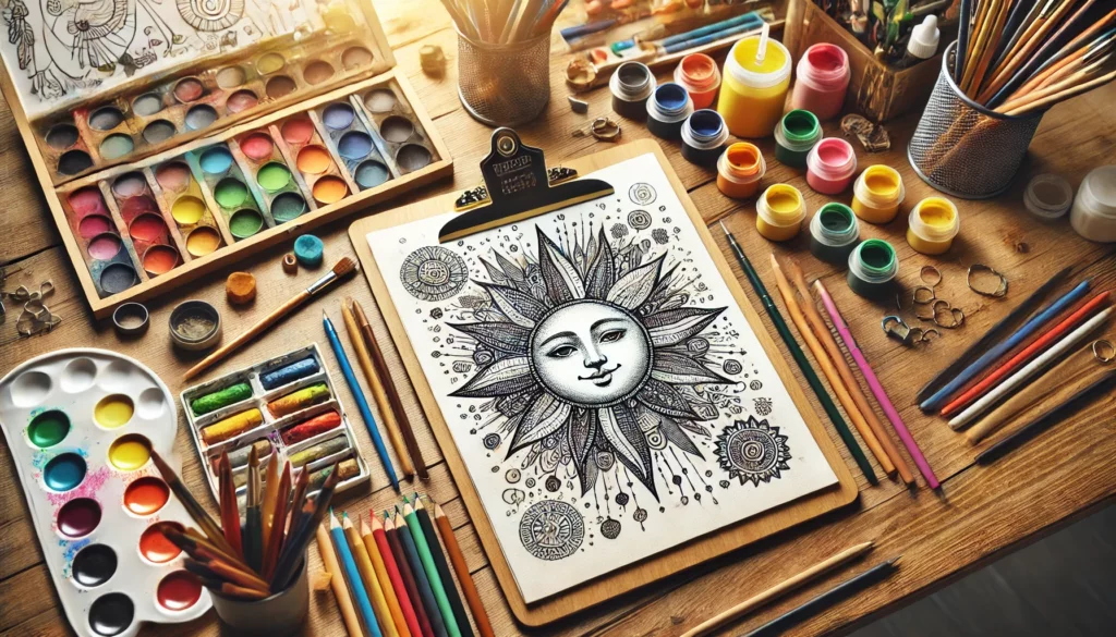 Sun coloring pages 3