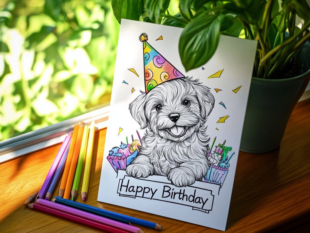 Happy birthday coloring pages 3