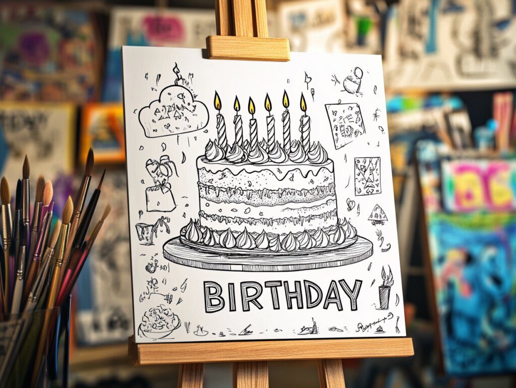 Happy birthday coloring pages 4