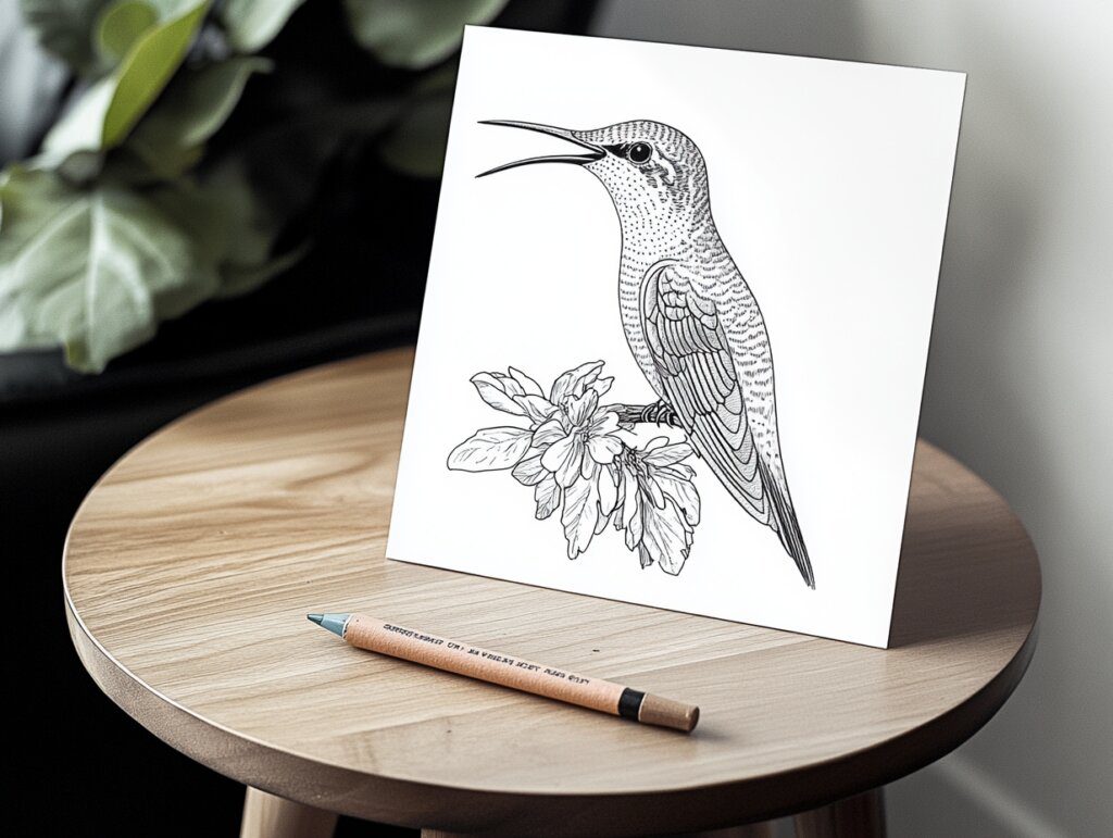 Hummingbird coloring page 2