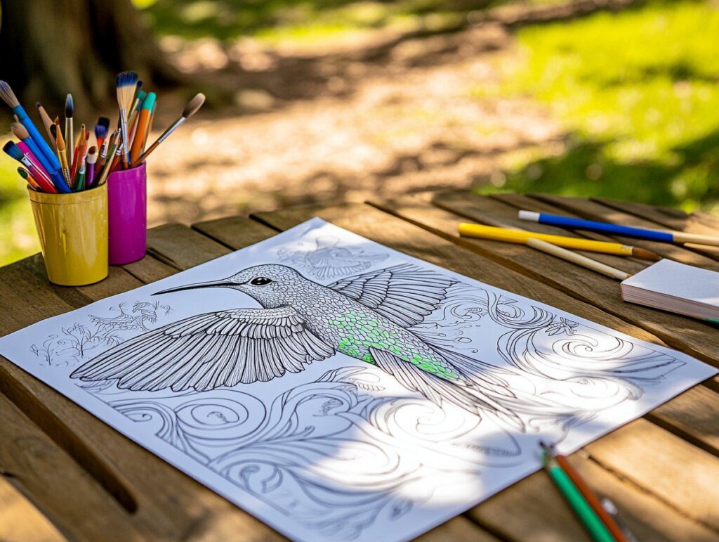 Hummingbird coloring page 3