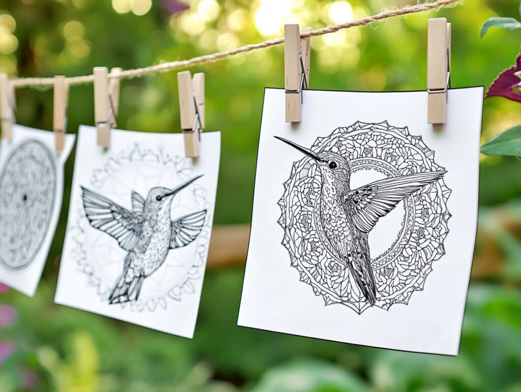 Hummingbird coloring page 4