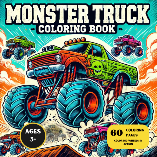 Monster truck coloring book for kids