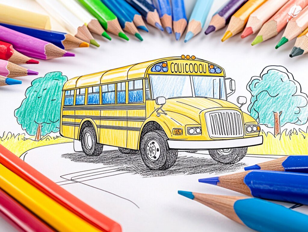 School bus coloring pages 3