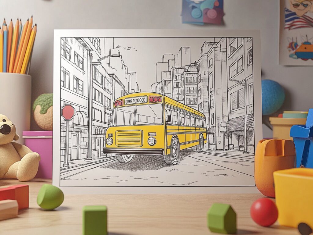 School bus coloring pages 4