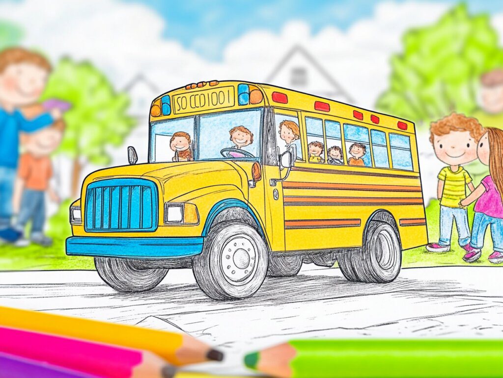 School bus coloring pages 6