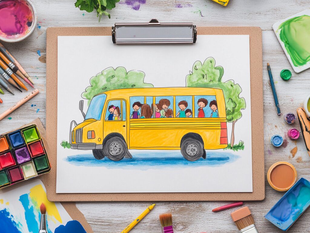 School bus coloring pages 7