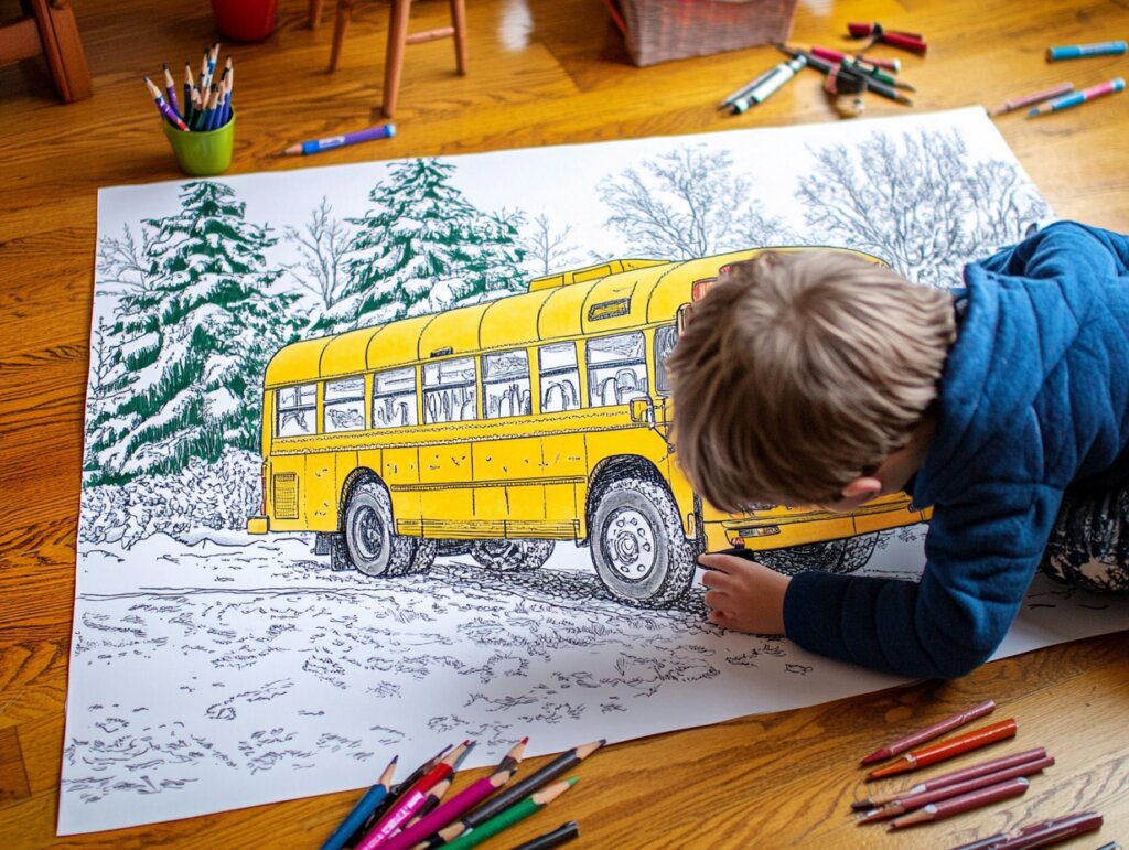 School bus coloring pages 9