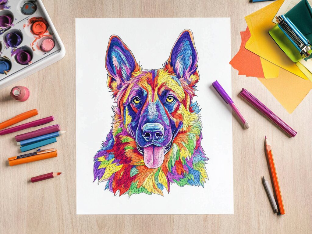 German shepherd coloring pages 1